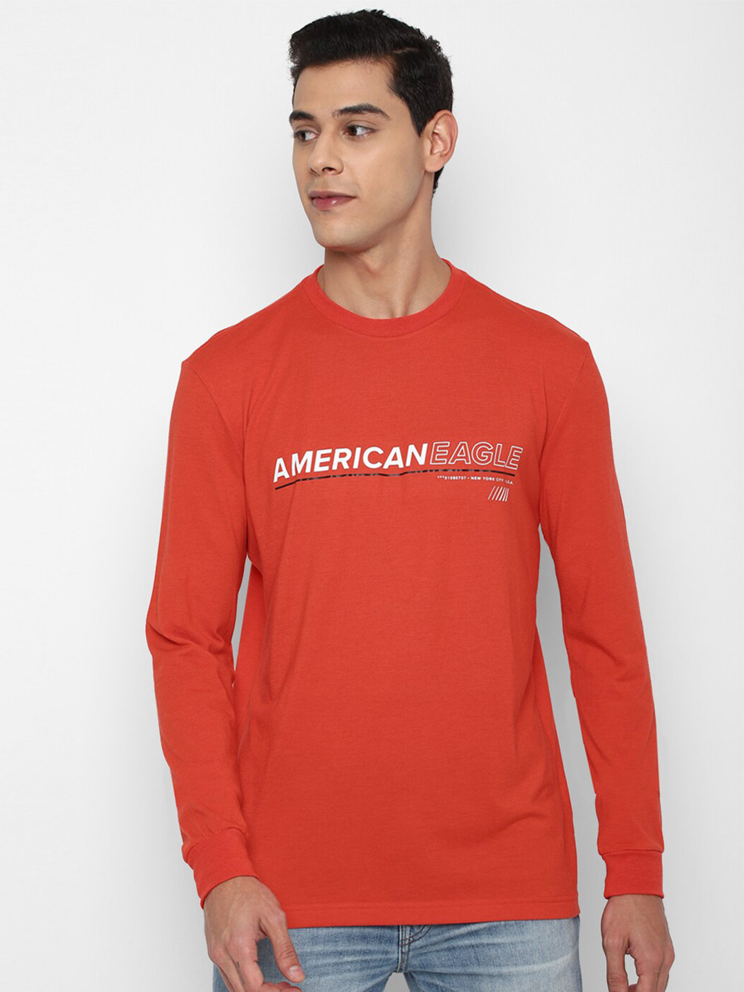 

AMERICAN EAGLE OUTFITTERS Men Red Typography Printed T-shirt