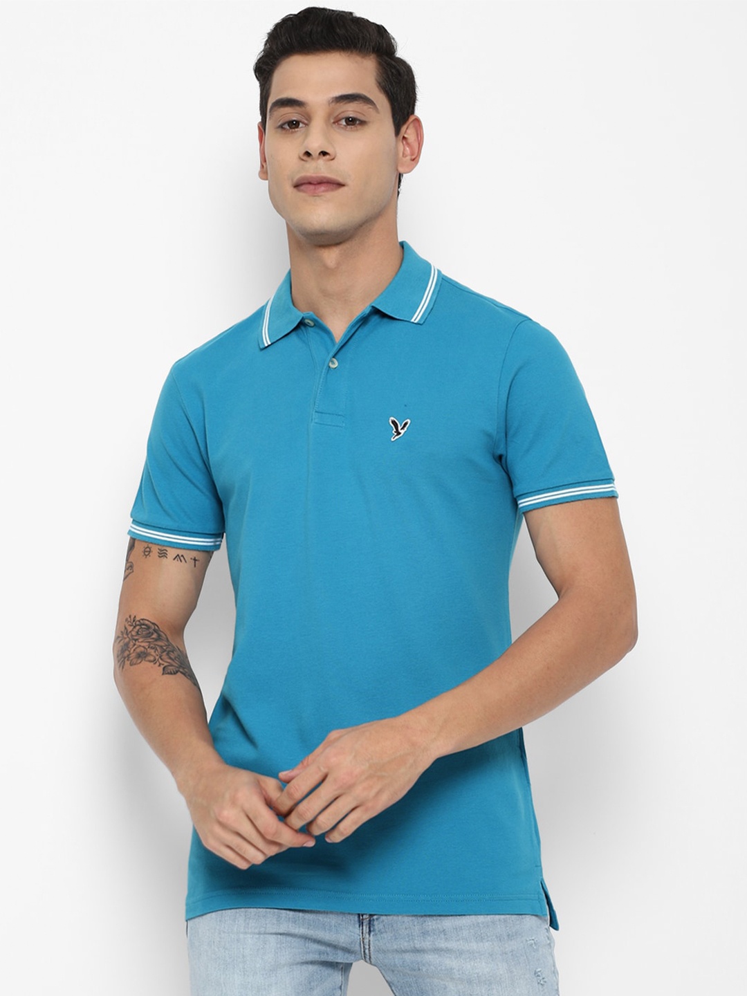 

AMERICAN EAGLE OUTFITTERS Men Burgundy Polo Collar T-shirt
