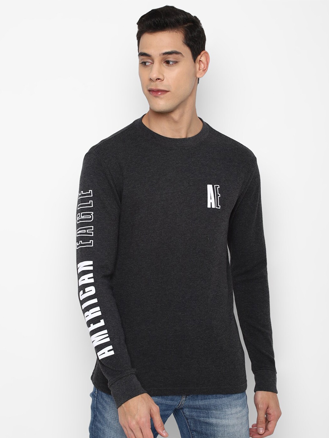 

AMERICAN EAGLE OUTFITTERS Men Black Typography T-shirt