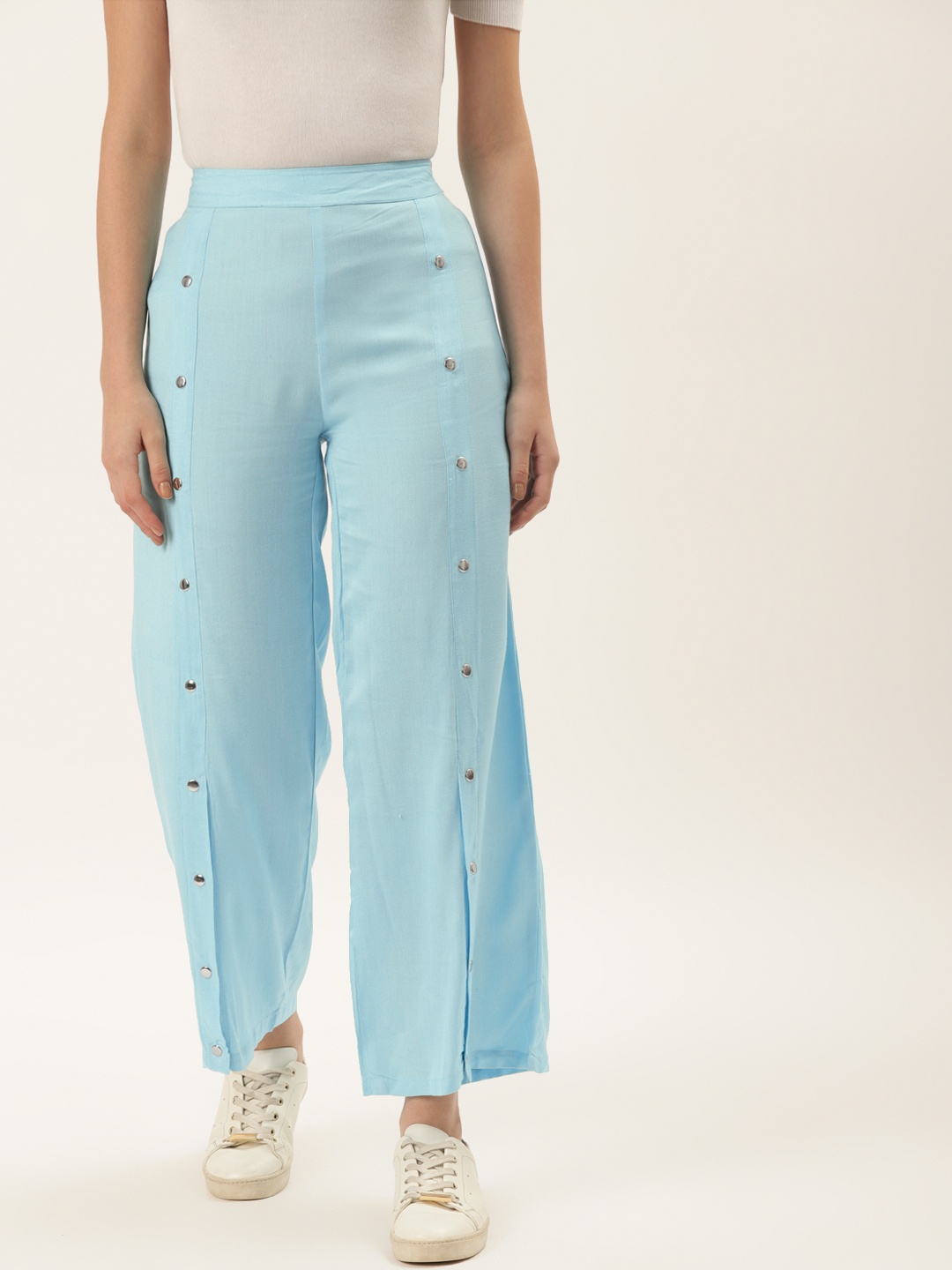 

Alsace Lorraine Paris Women Blue Smart Parallel Trousers
