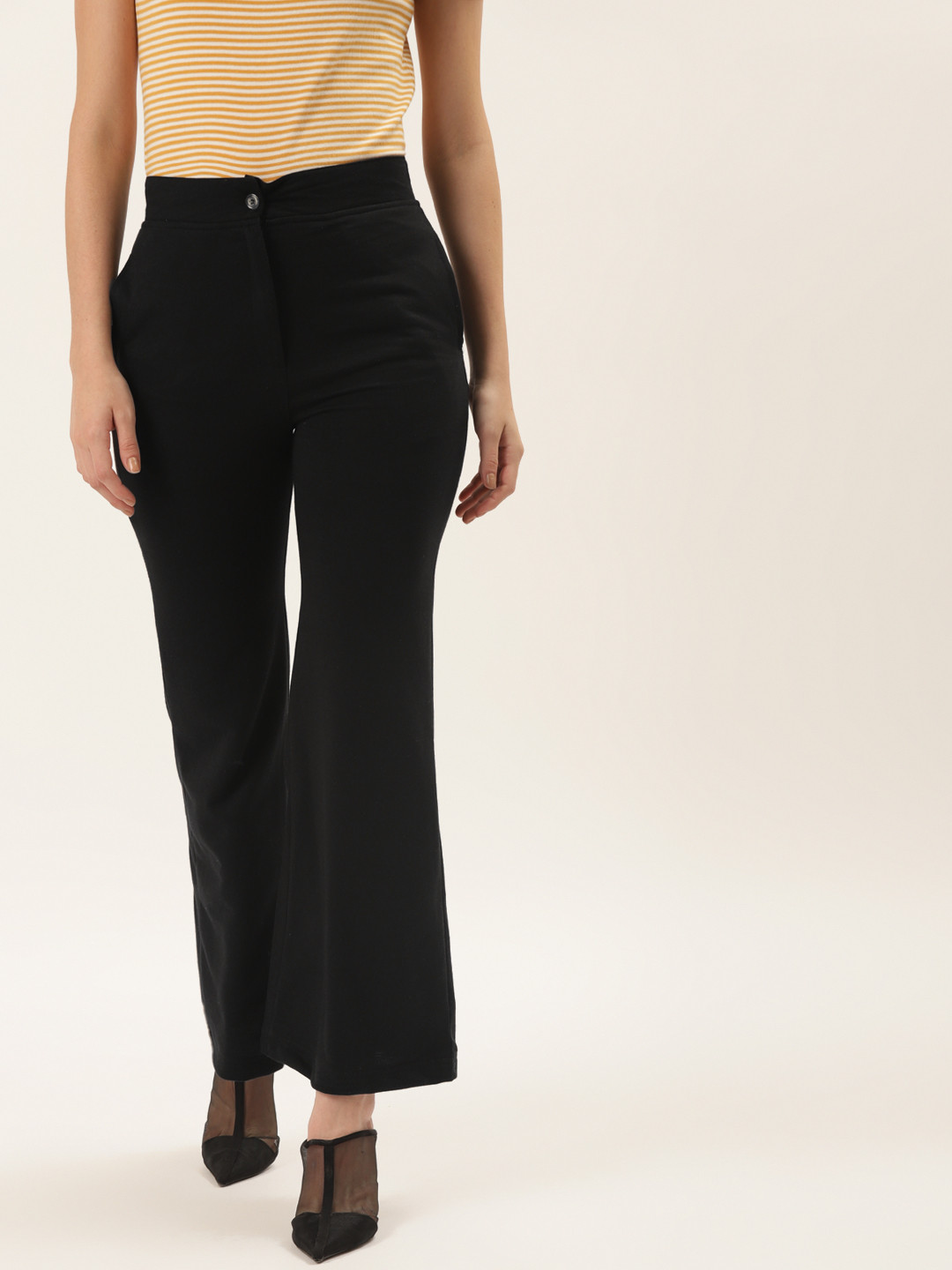 

Alsace Lorraine Paris Women Black Smart Bootcut Trousers