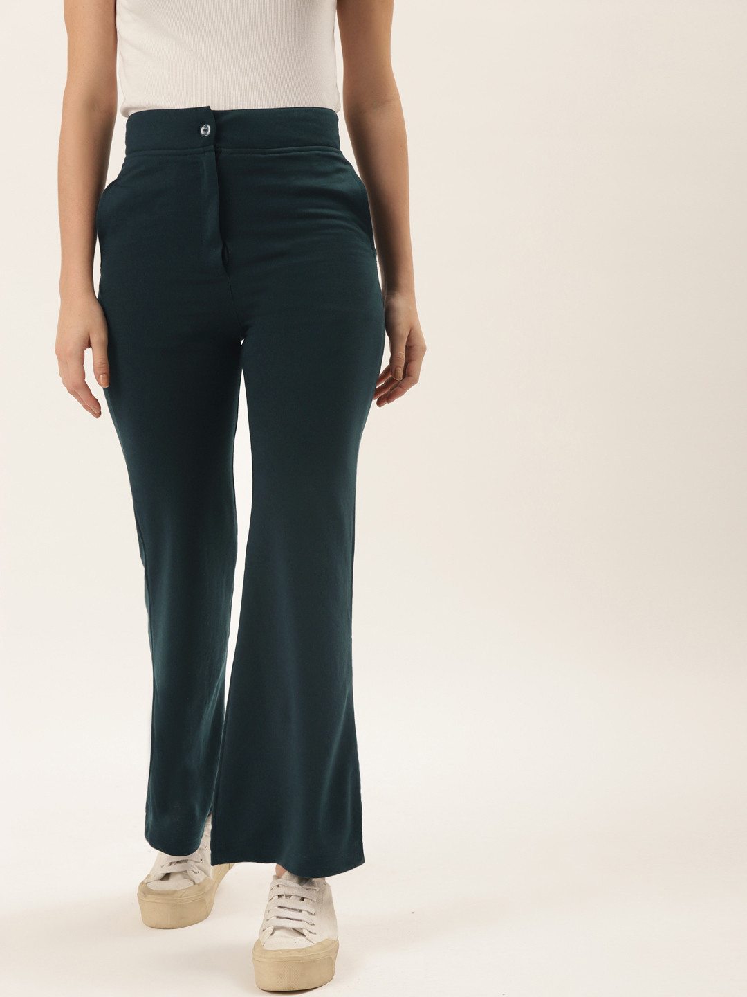 

Alsace Lorraine Paris Women Teal Smart Bootcut Trousers