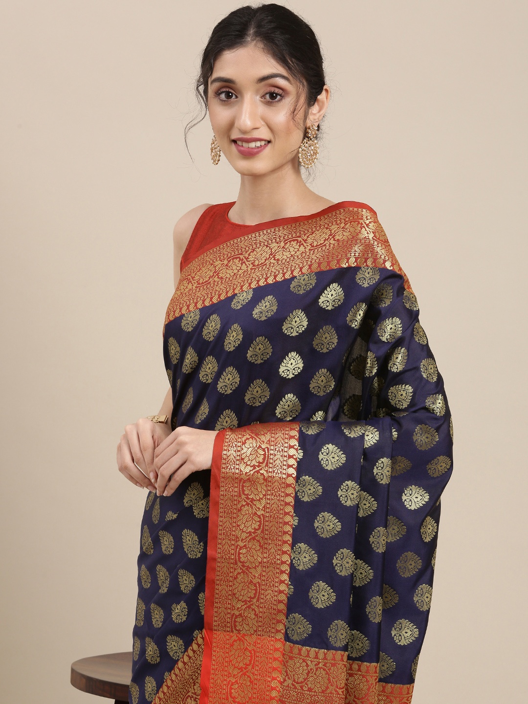 

Mitera Yellow Woven Design Zari Silk Blend Banarasi Saree