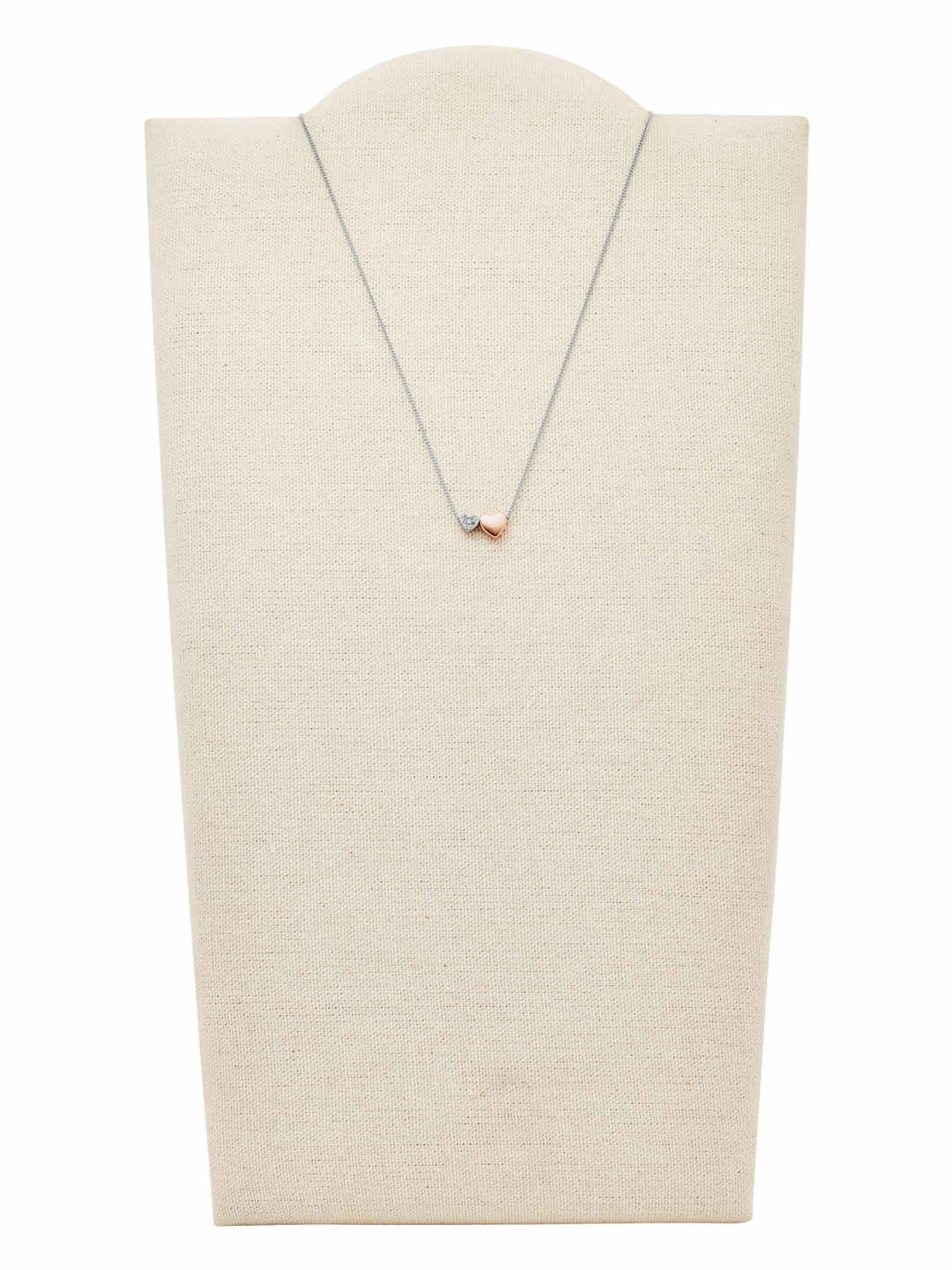 

Fossil Silver-Toned & Rose Gold Stainless Steel Heart Necklace