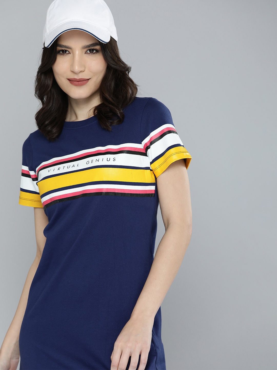 

Harvard Blue Striped T-shirt Mini Dress