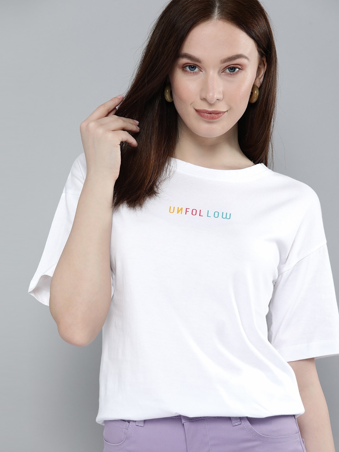 

Harvard Women White & Multicoloured Typography Printed Casual T-shirt