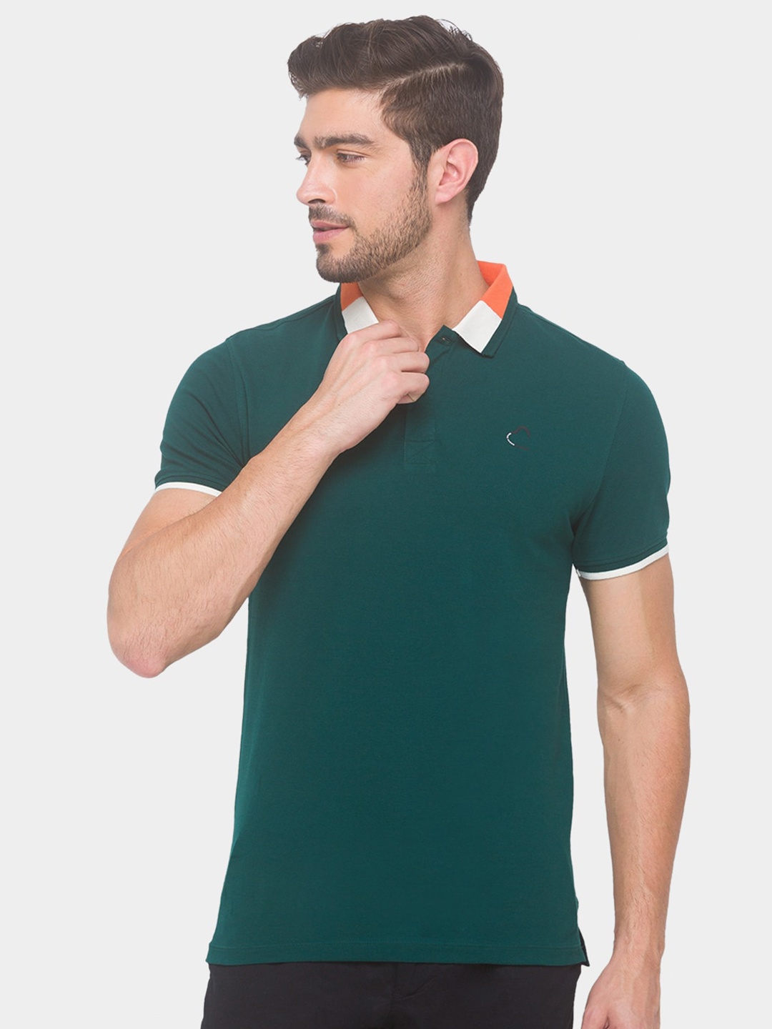 

Being Human Men Green Polo Collar Cotton T-shirt