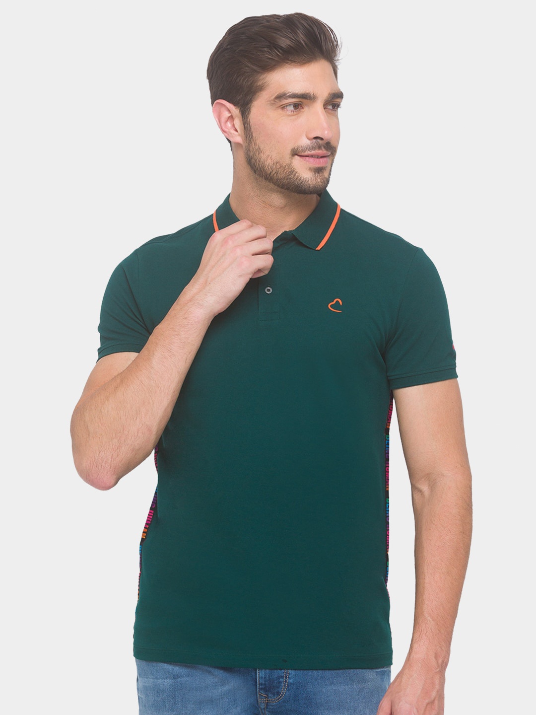 

Being Human Men Green Polo Collar T-shirt