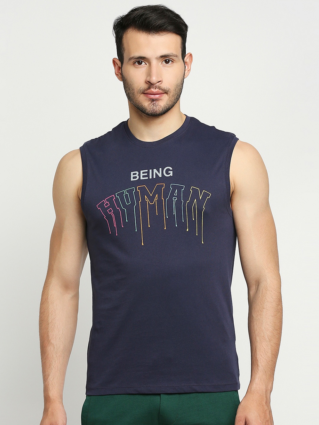 

Being Human Men Navy Blue T-shirt