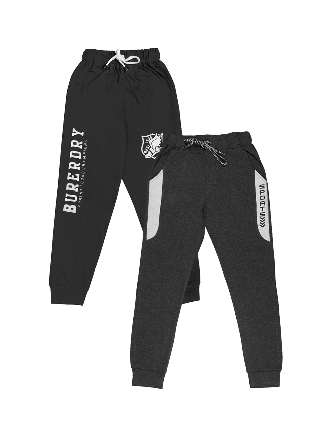 

Todd N Teen Boys Pack Of 2 Printed Pure Cotton Joggers, Charcoal