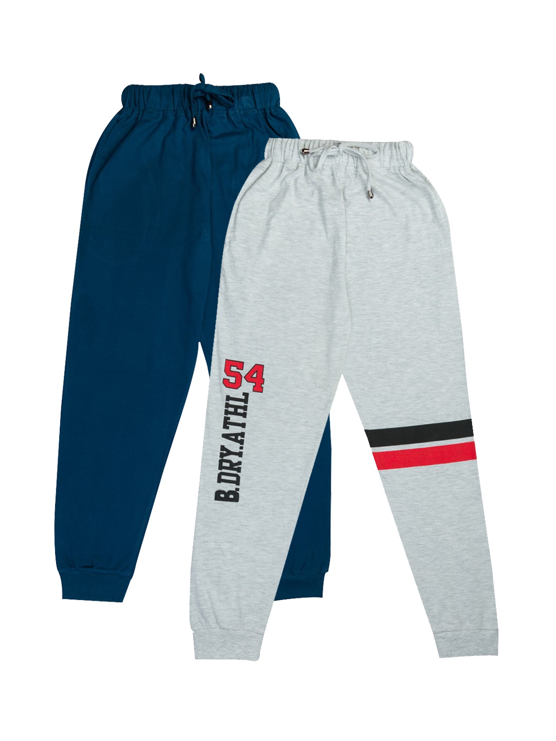 

TODD N TEENS Boys Pack Of 2 Printed Pure Cotton Joggers, Grey