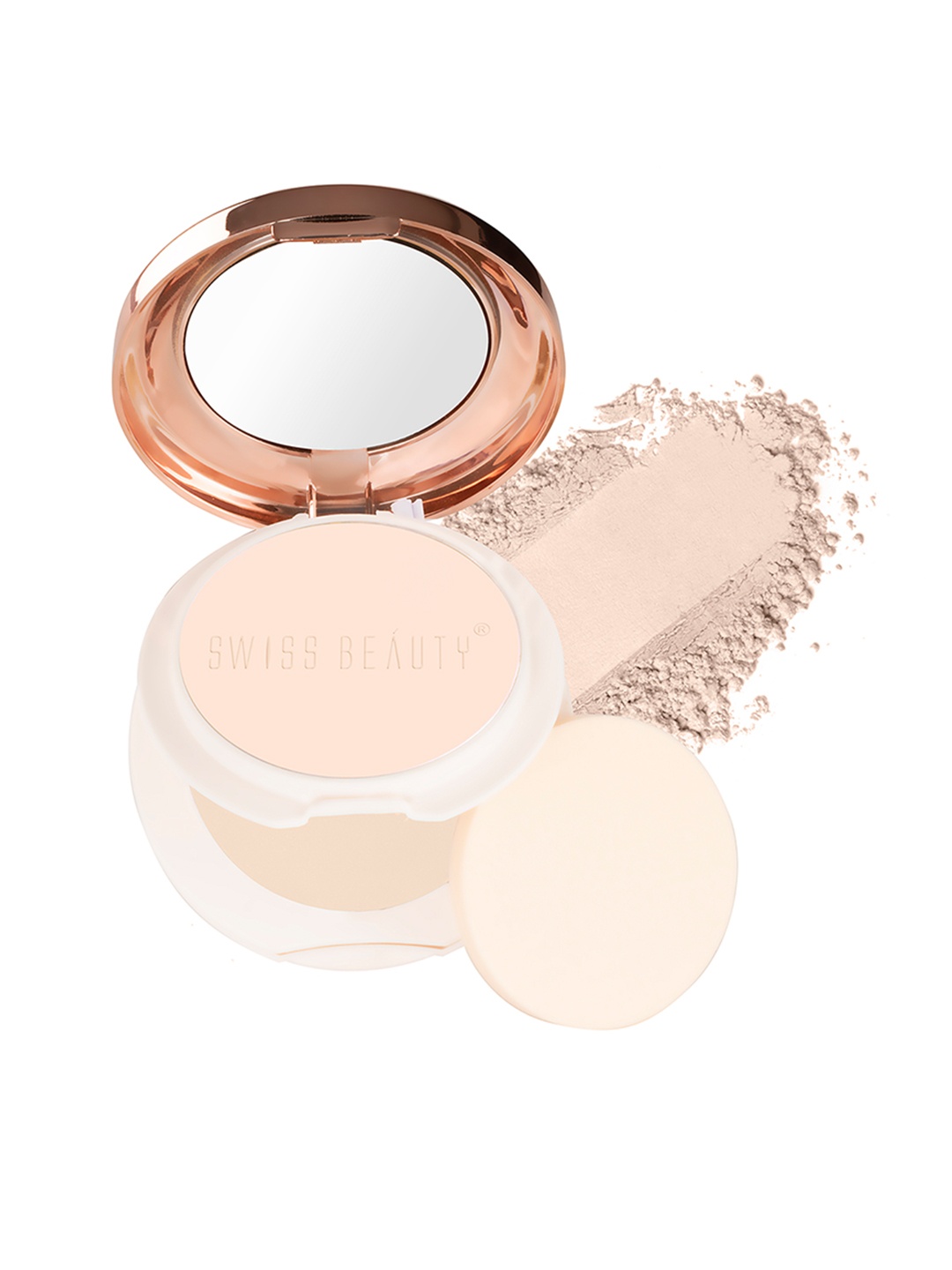 

SWISS BEAUTY Oil-Control 2-in-1 Compact Powder - Pearly White, Nude