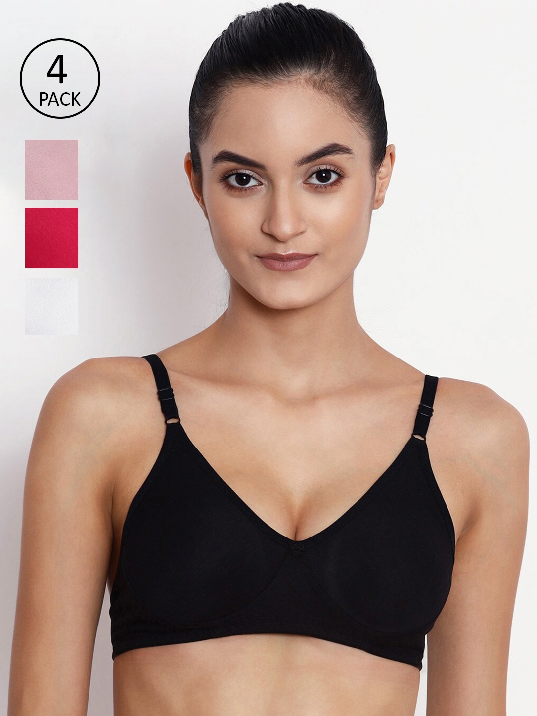 

ABELINO Pack Of 4 Bra, Black