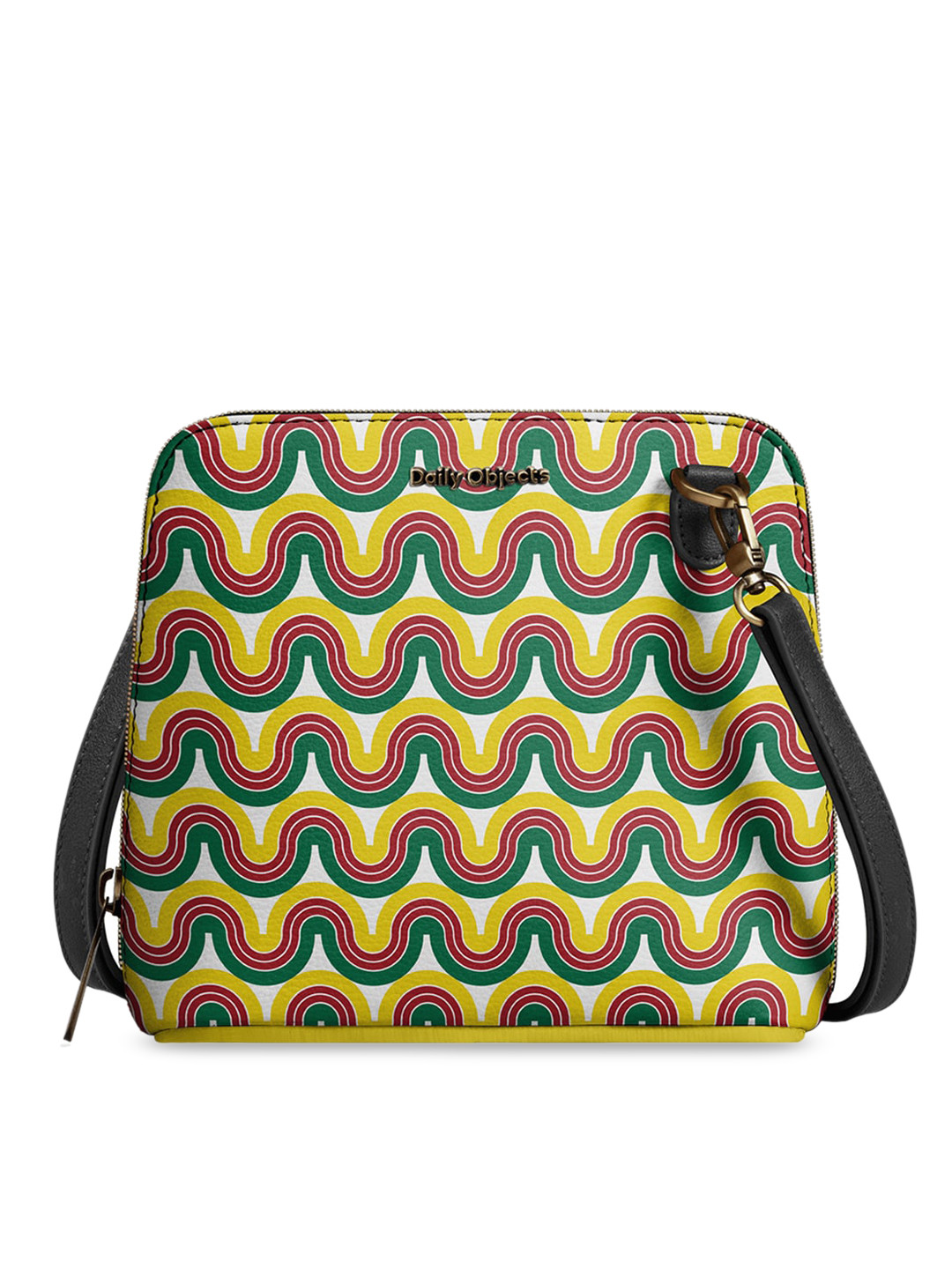 

DailyObjects Yellow & Green Geometric Printed Sling Bag
