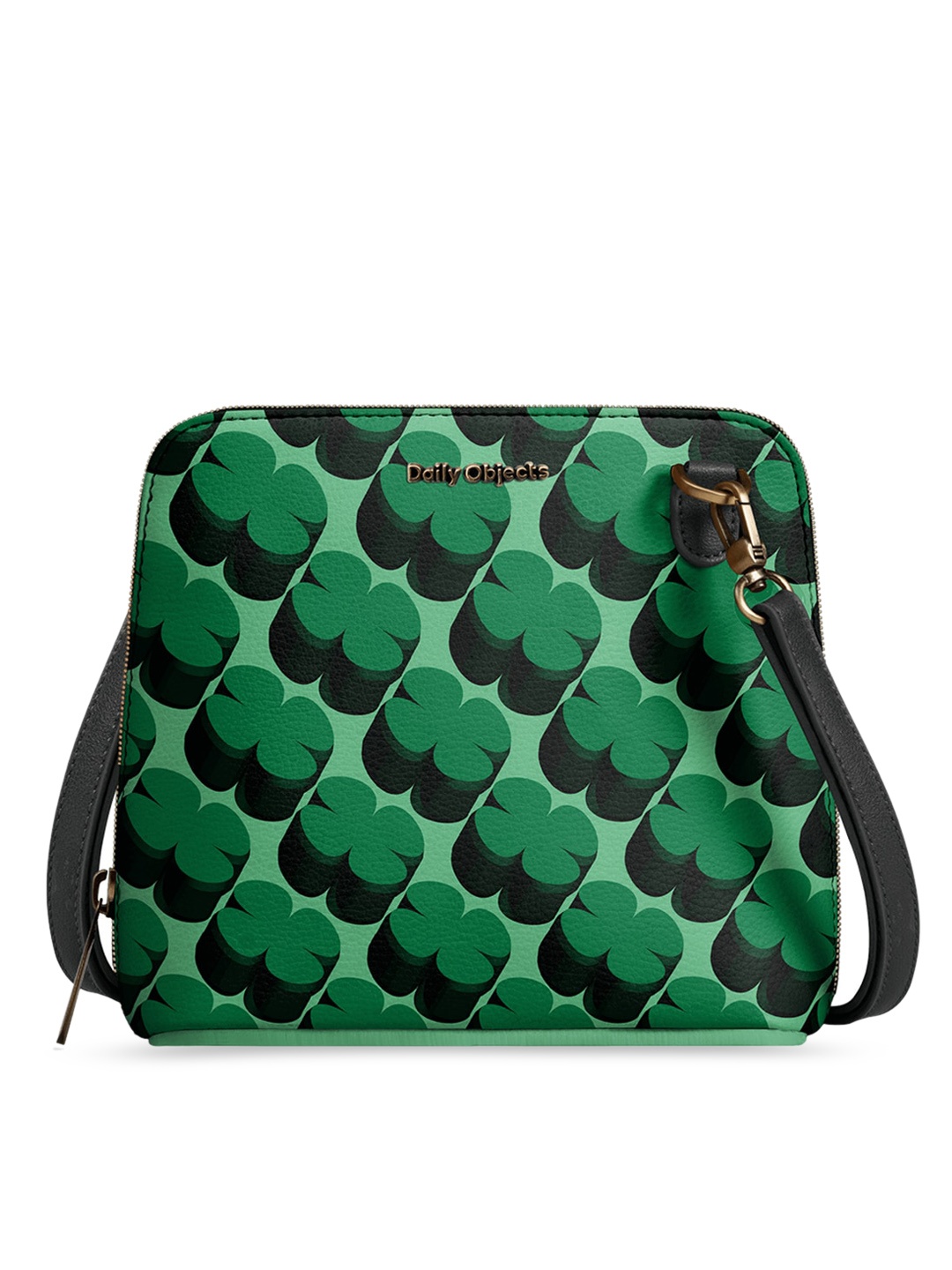 

DailyObjects Green Geometric Structured Sling Bag