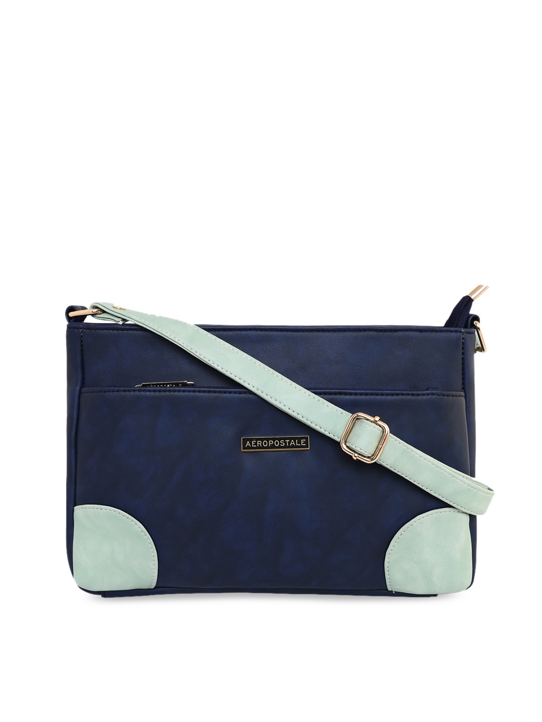 

Aeropostale Blue Colourblocked Structured Sling Bag