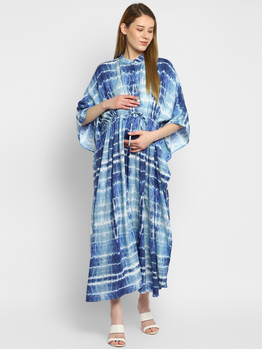 

Momsoon Maternity Blue Tie and Dye Dyed Maternity Kaftan Dress