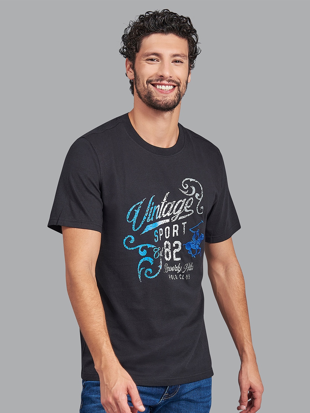 

Beverly Hills Polo Club Men Black Typography Printed T-shirt