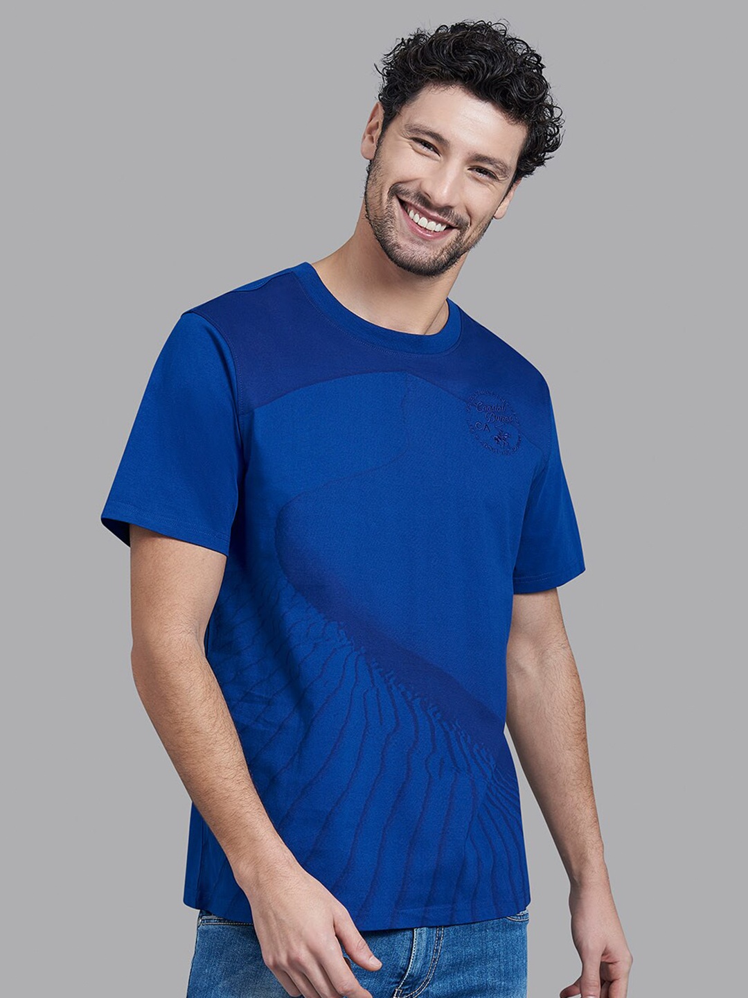 

Beverly Hills Polo Club Men Blue Printed T-shirt