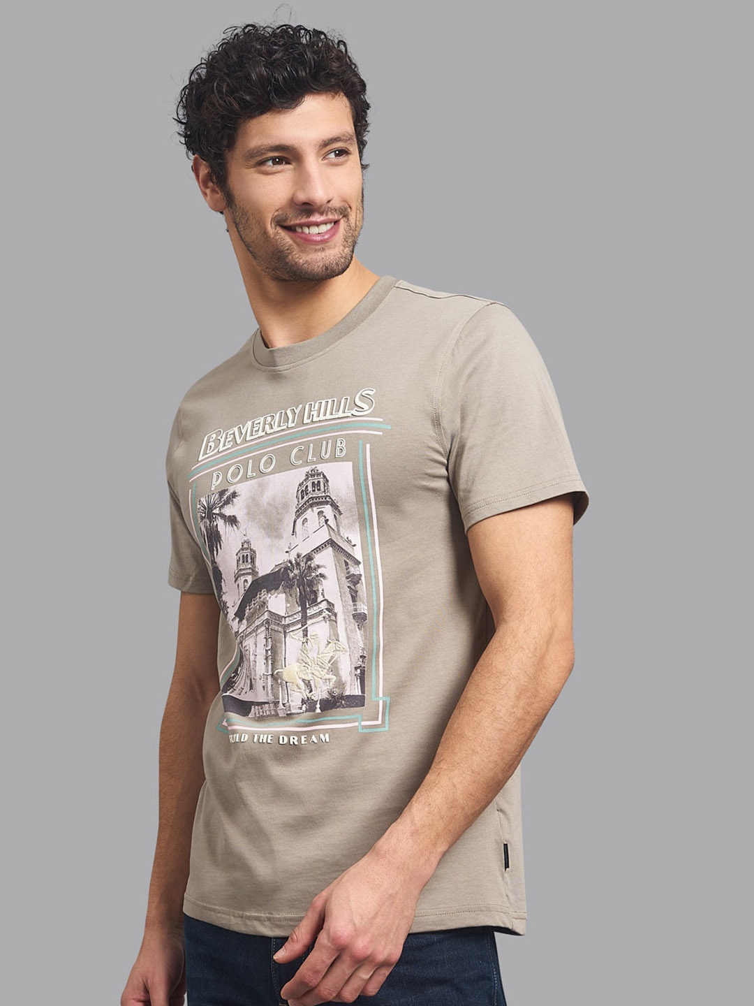 

Beverly Hills Polo Club Men Grey Printed T-shirt