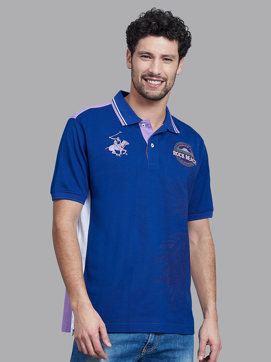 

Beverly Hills Polo Club Men Blue Applique T-shirt