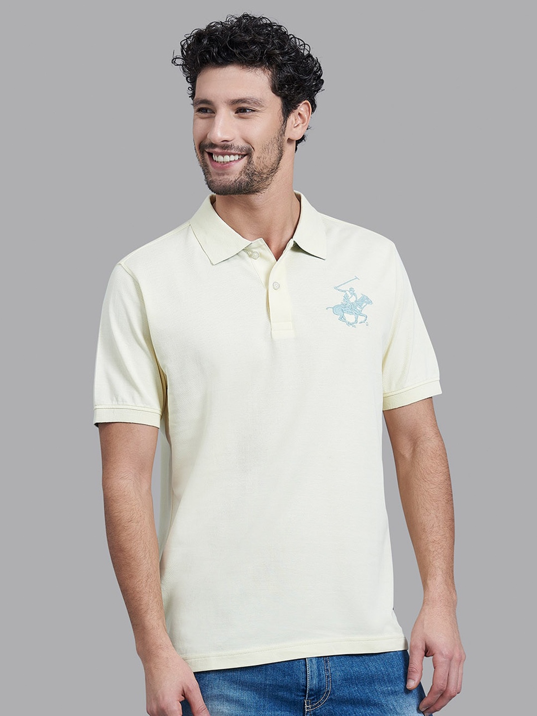 

Beverly Hills Polo Club Men Yellow Polo Collar T-shirt