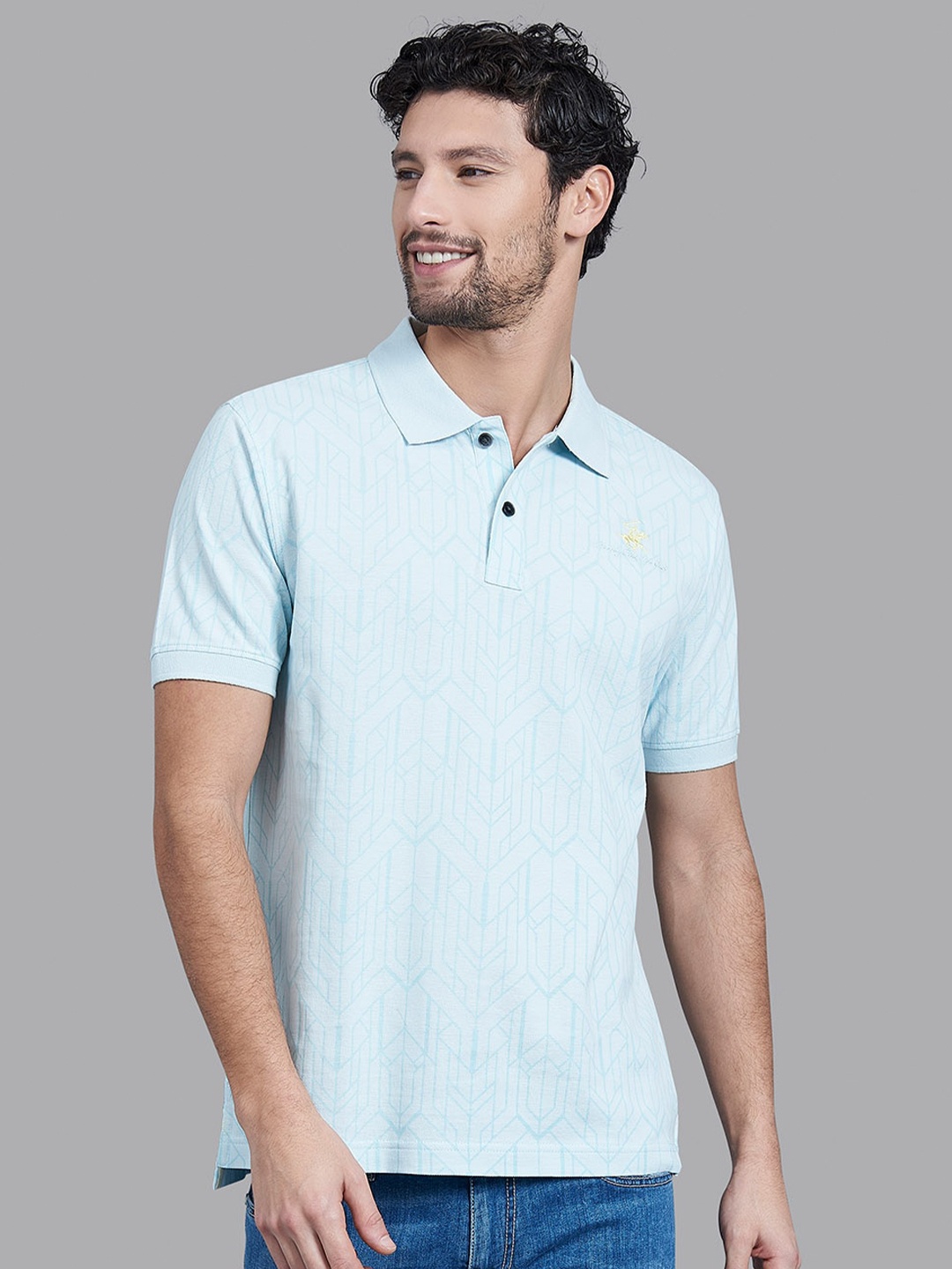

Beverly Hills Polo Club Men Green Printed Polo Collar Tshirt