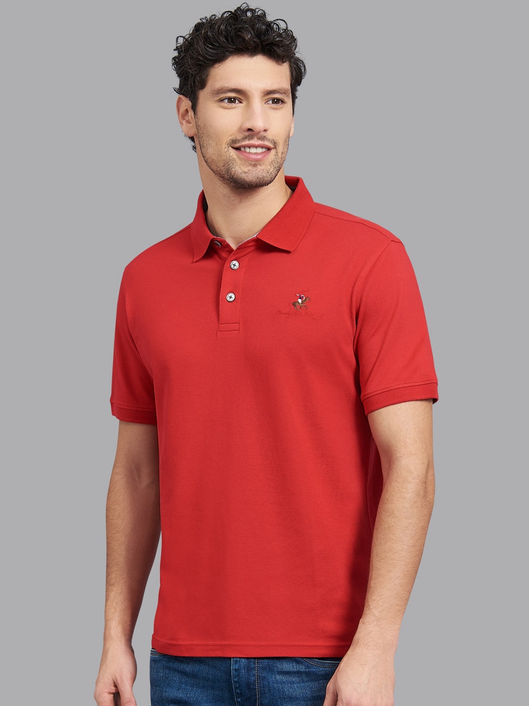 

Beverly Hills Polo Club Men Red Polo Collar T-shirt