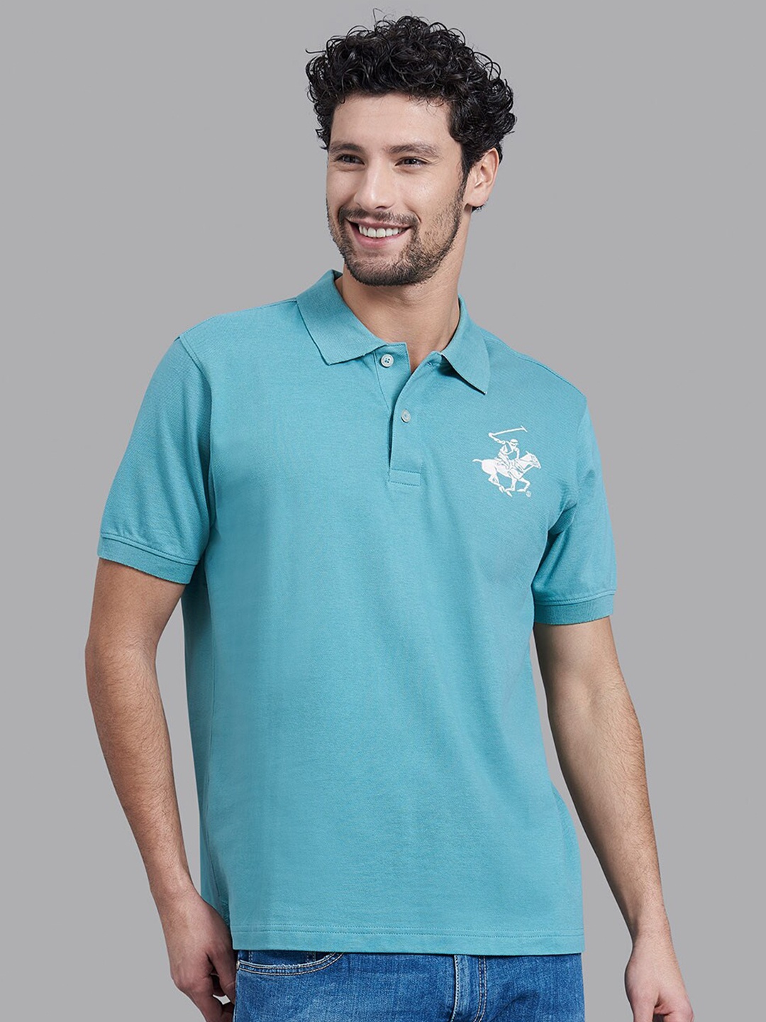 

Beverly Hills Polo Club Men Green Polo Collar T-shirt