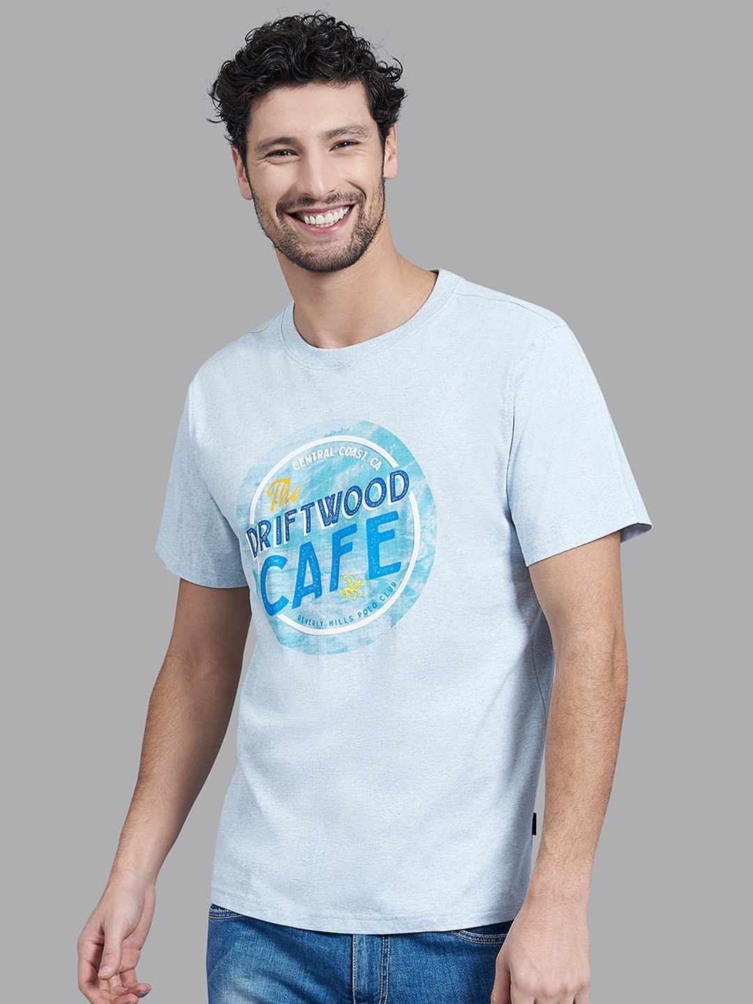 

Beverly Hills Polo Club Men Blue Printed T-shirt
