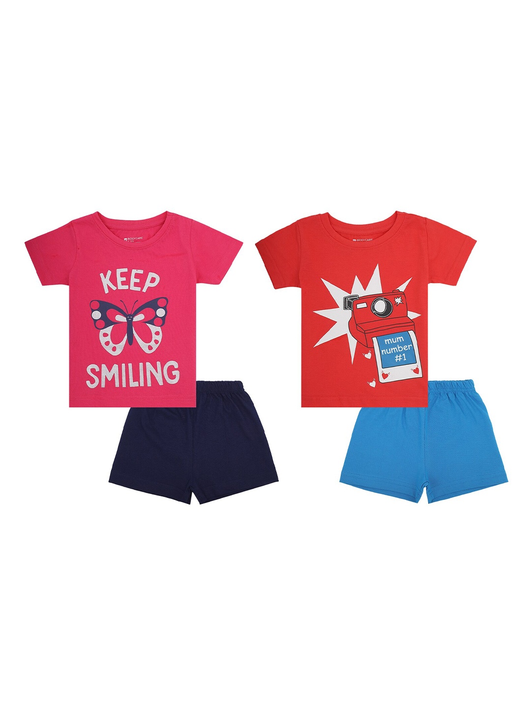 

Bodycare Kids Girls Pack Of 2 T Shirt with Shorts Set, Pink