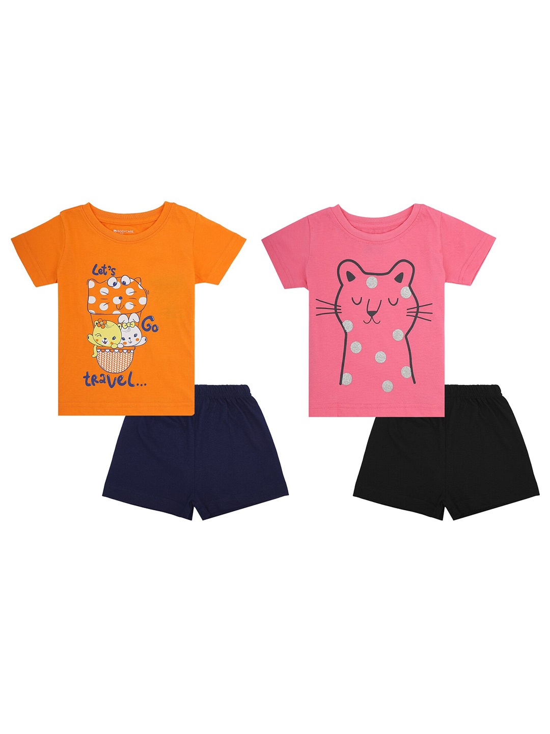 

Bodycare Kids Girls Pack of 2 Printed Pure Cotton T-shirts, Assorted