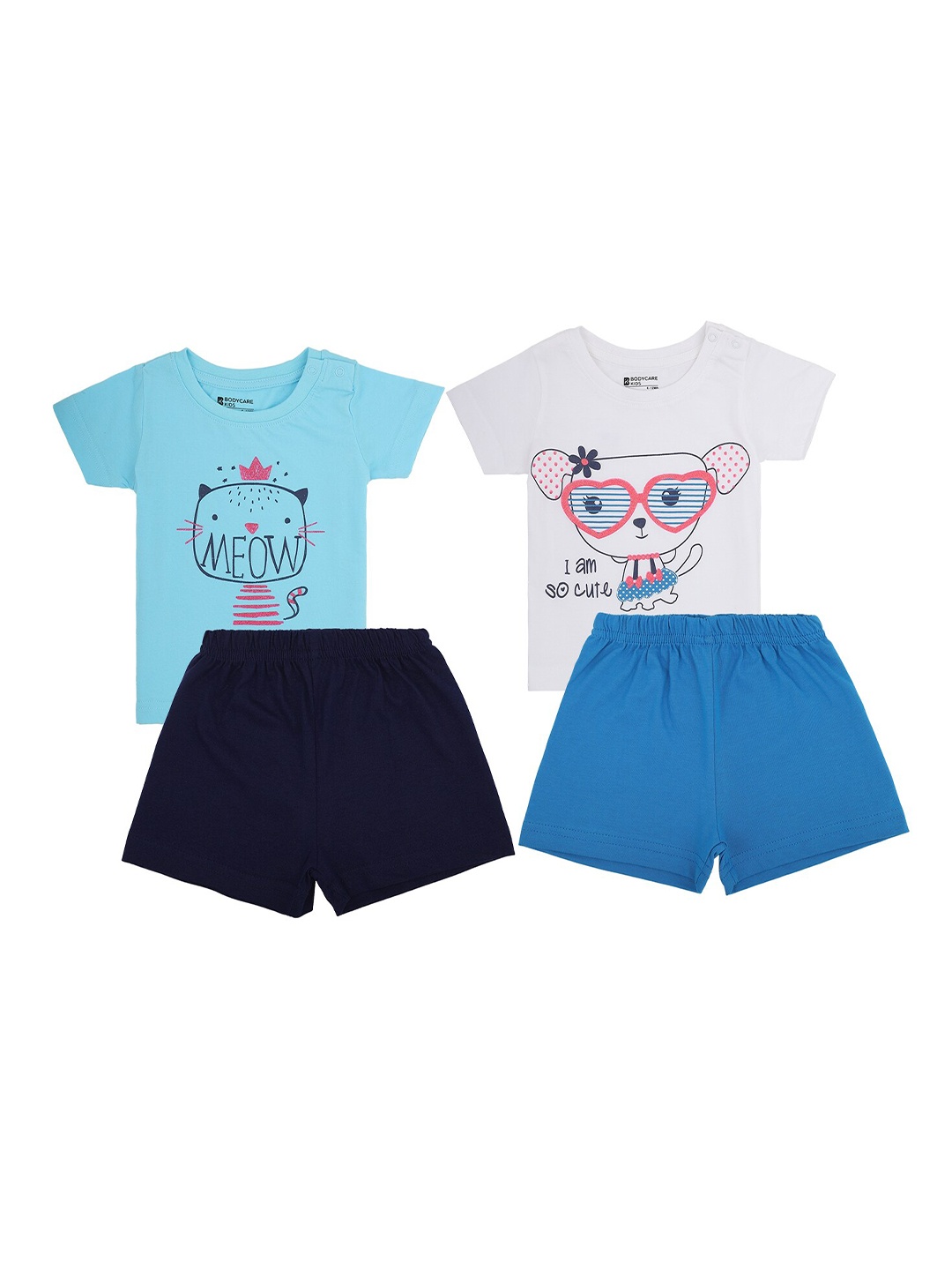 

Bodycare Kids Girls Pack Of 2 Assorted Printed T-shirt with Shorts