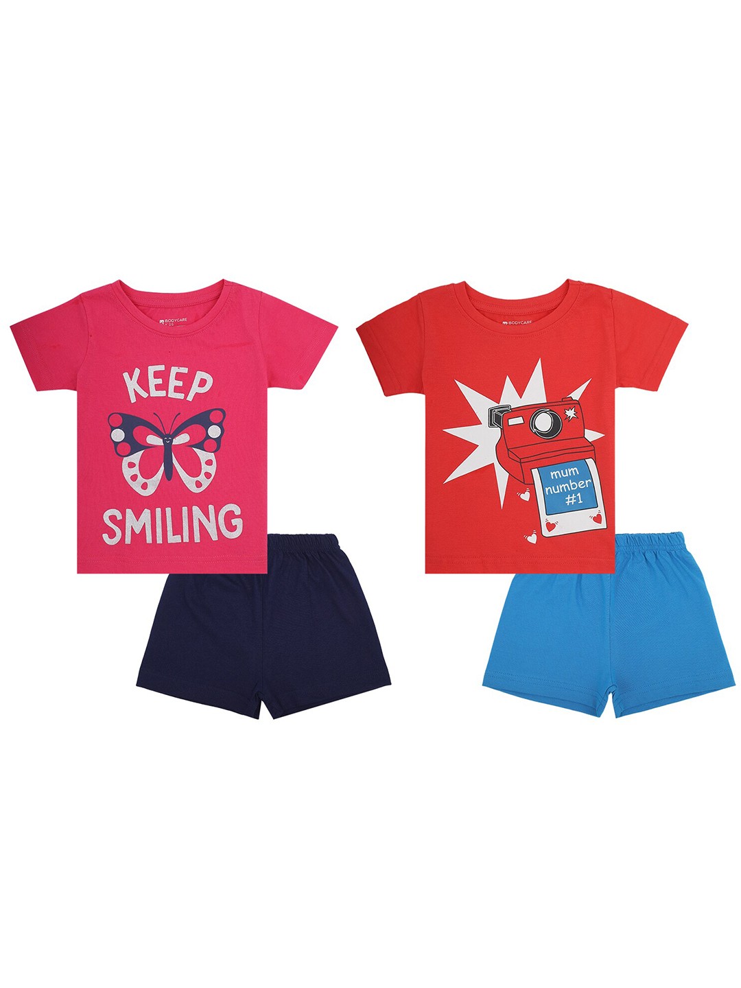 

Bodycare Kids Girls Pack Of 2 Assorted Printed T-shirt with Shorts