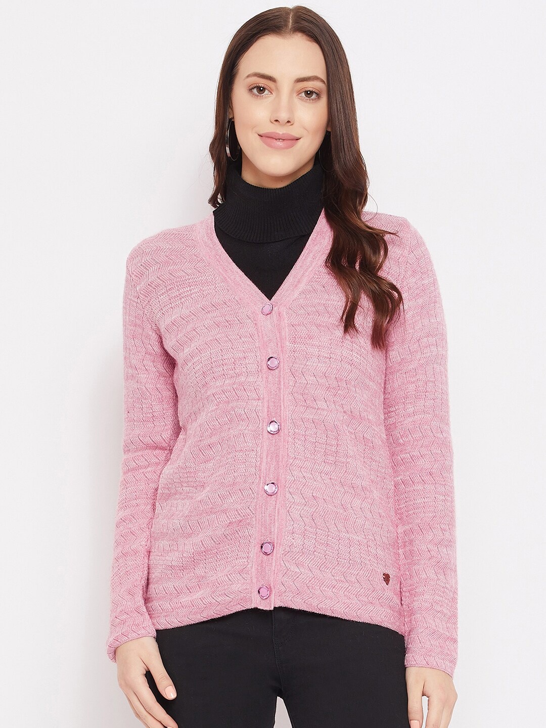 

Duke Women Pink Self Designed Cardigan