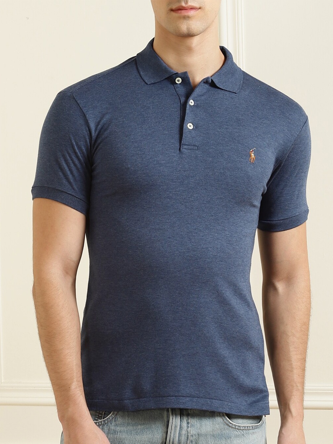 

Polo Ralph Lauren Men Navy Blue Polo Collar T-shirt