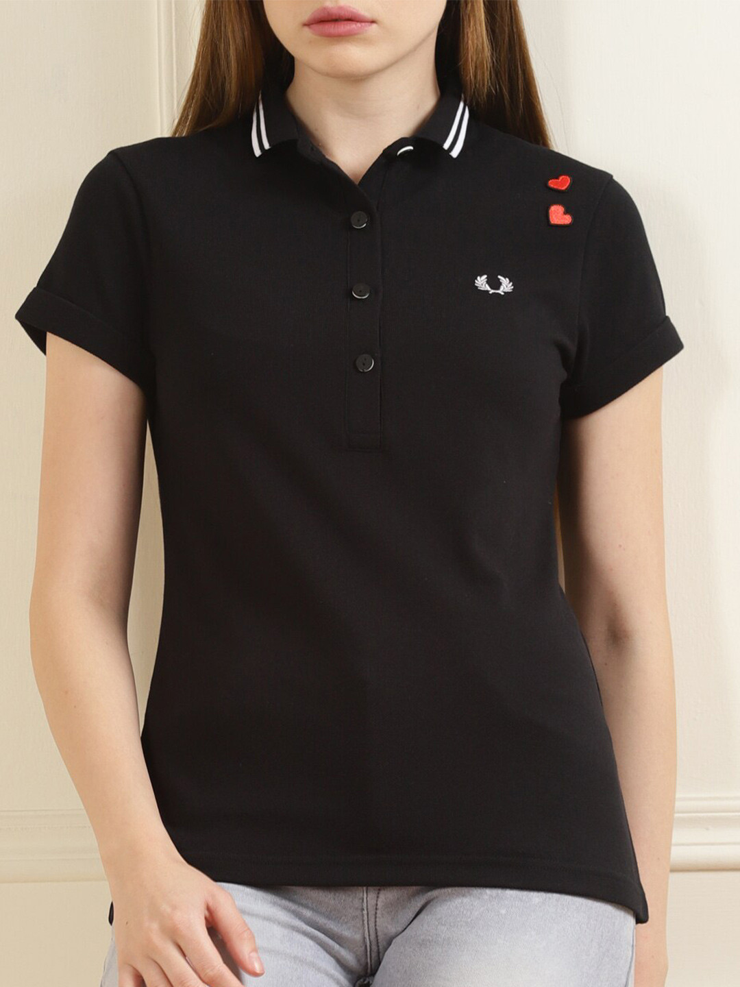 

Fred Perry Black Shirt Style Top