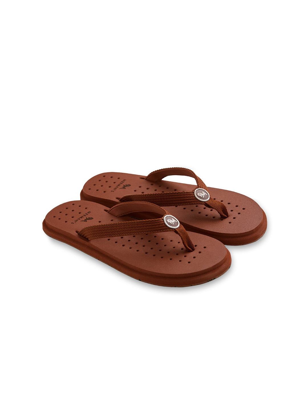 

NEEMANS Men Brown Rubber Thong Flip-Flops