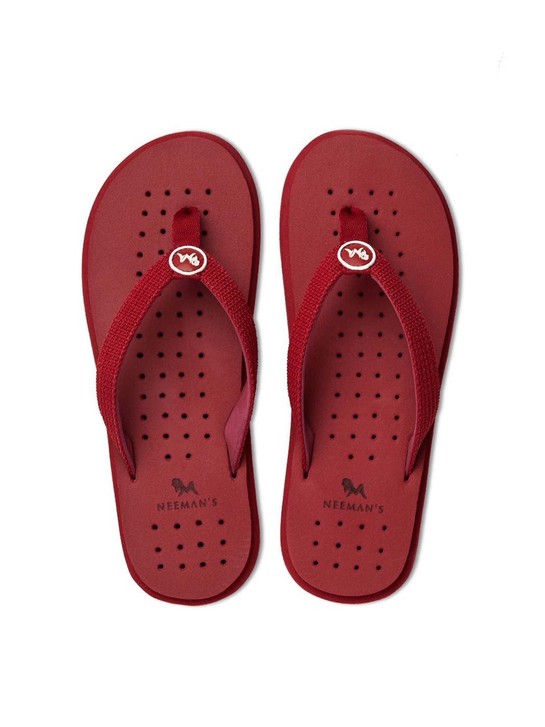 

NEEMANS Men Maroon Rubber Thong Flip-Flops