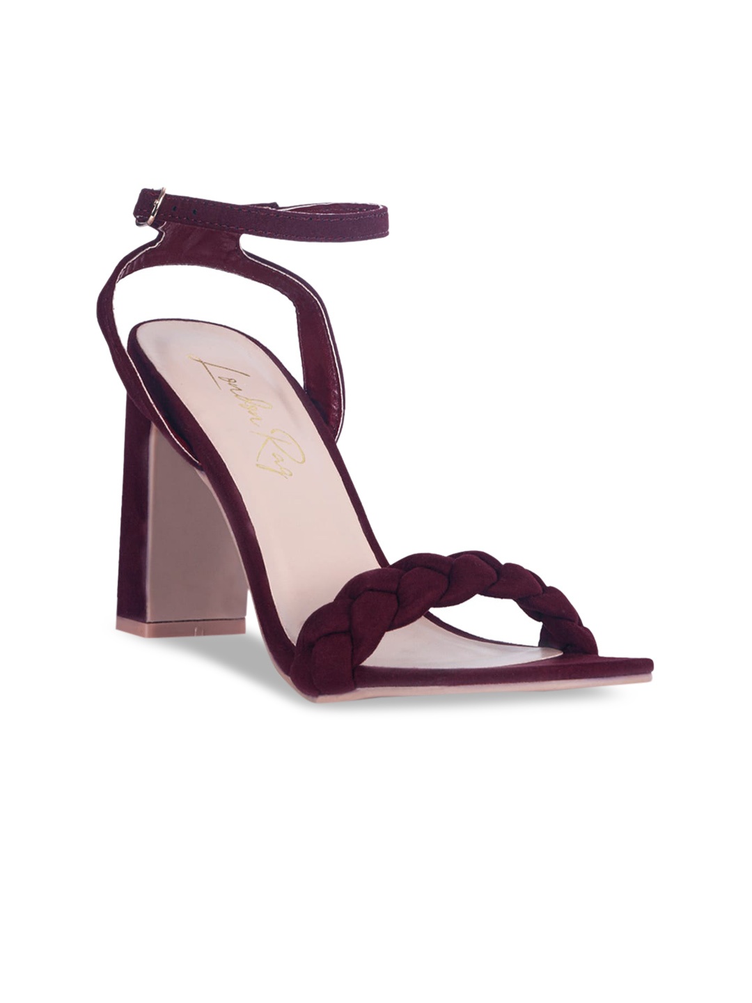 

London Rag Burgundy Suede Block Heels