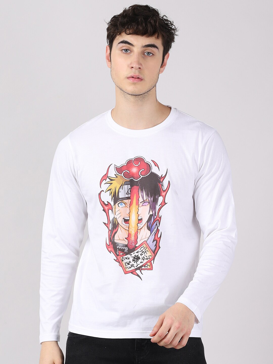 

Bushirt Men White Printed T-shirt