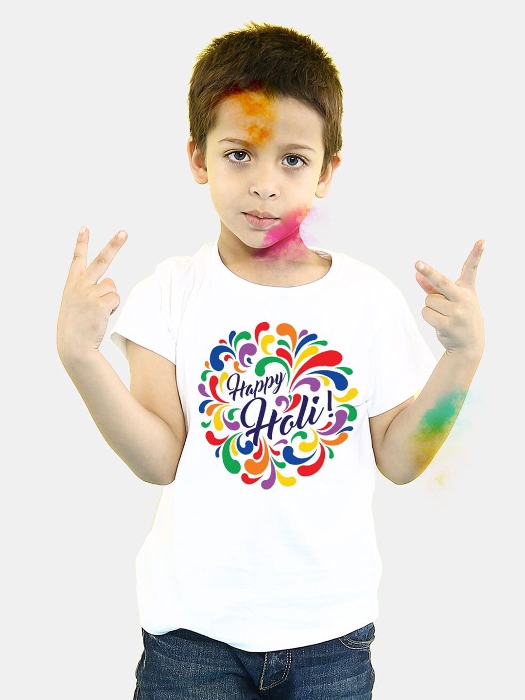 

BONKIDS Boys White & Pink Typography Printed Cotton T-shirt