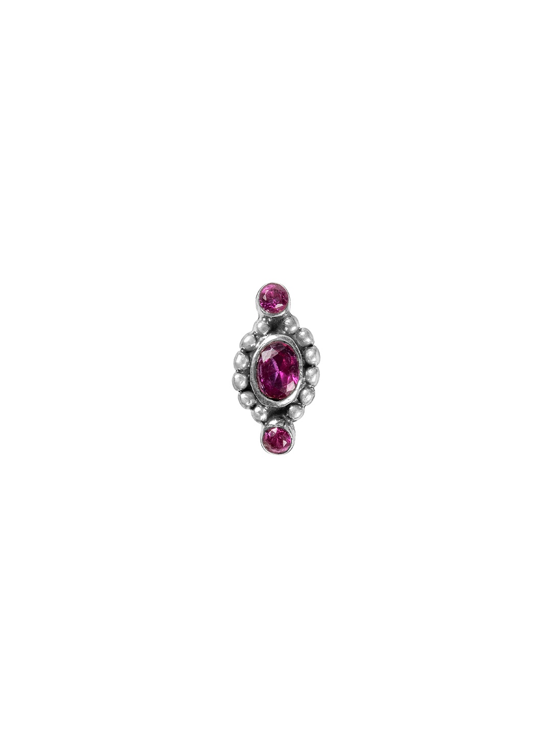 

GIVA 925 Sterling Silver Oxidized Silver Pink Stone Nose Pin