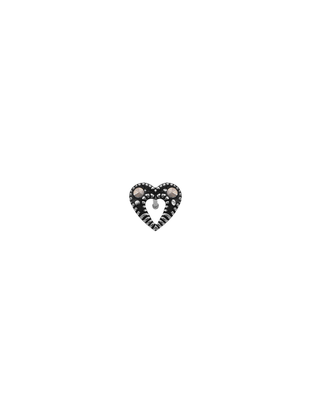 

GIVA 925 Sterling Silver Oxidised Elegant Heart Nose Pin