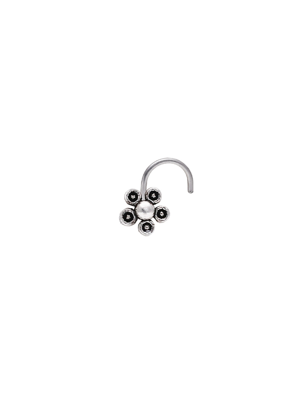 

GIVA 925 Sterling Silver Oxidised Tiny Flower Nose Pin