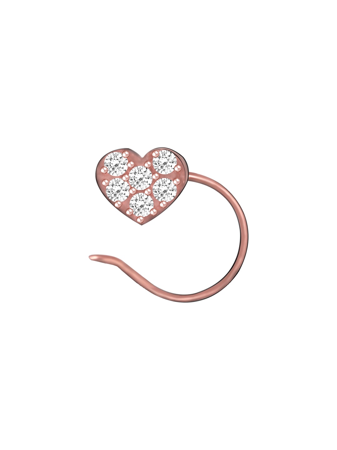 

GIVA 925 Sterling Silver Rose Gold Plated Sparkling Heart Nose Pin