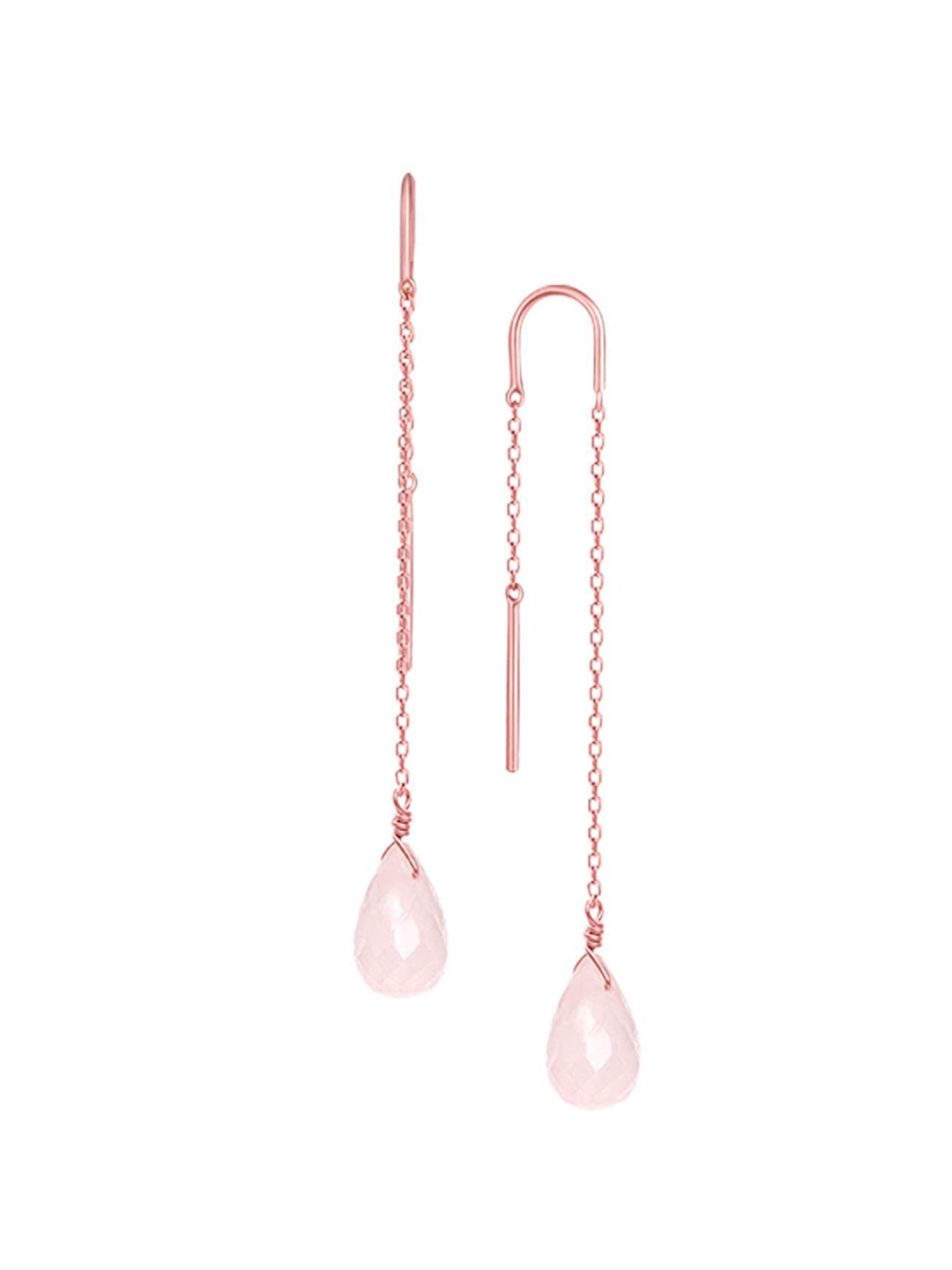 

GIVA Rose Gold Plated & Pink Contemporary Drop Earrings