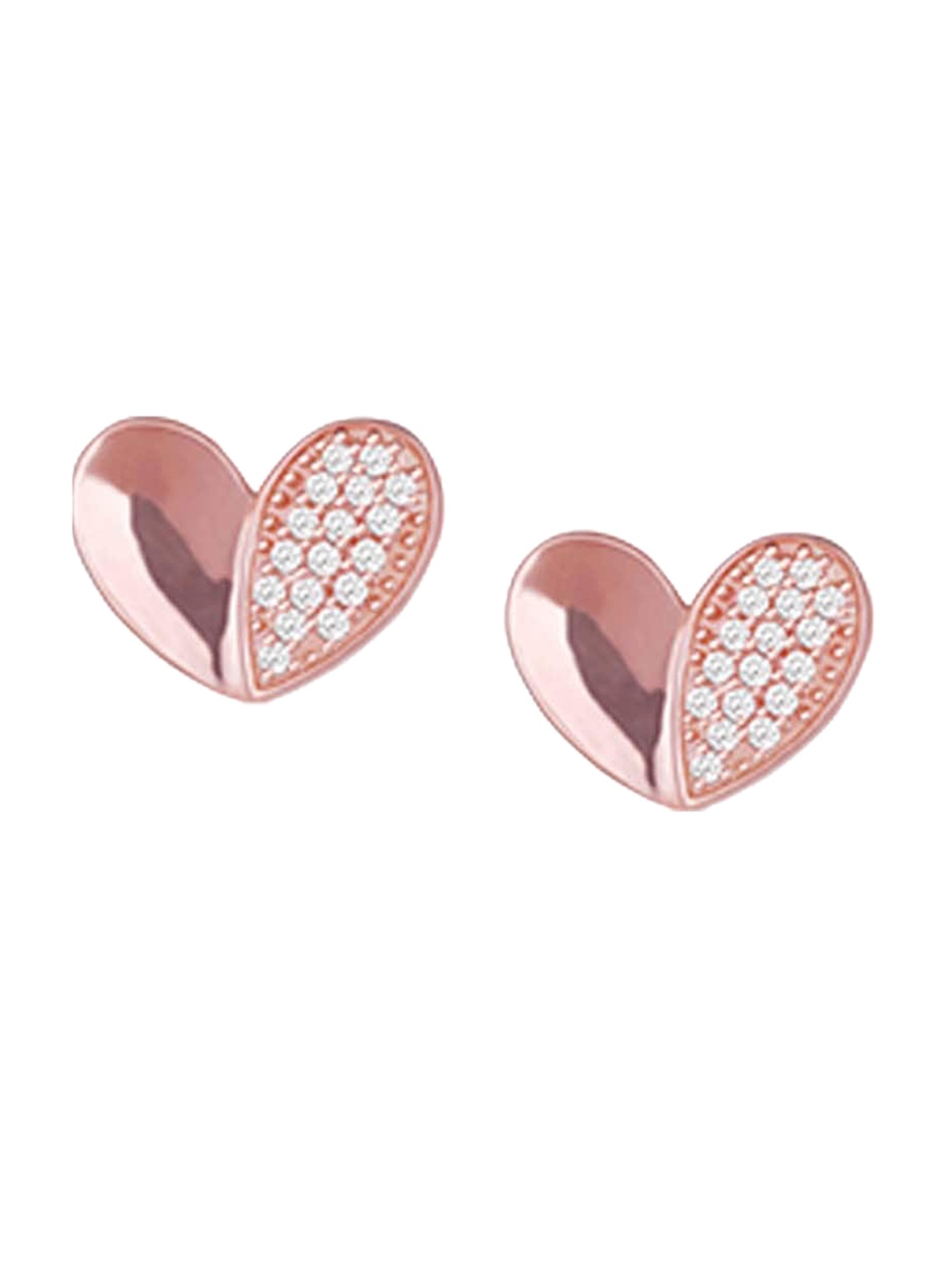 

GIVA 925 Silver Rose Gold Plated Made for Each Other Stud Earrings