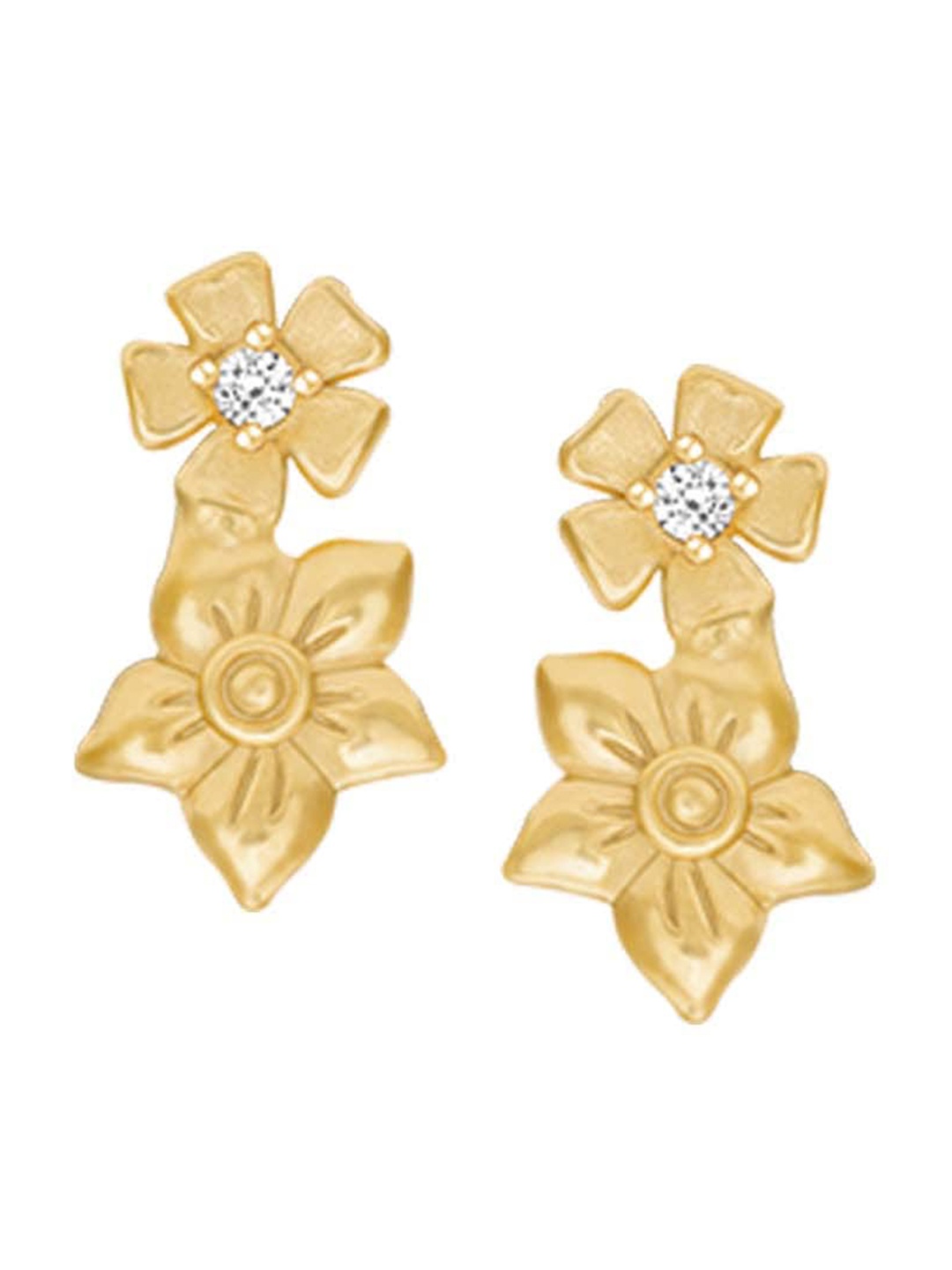 

GIVA 925 Sterling Silver 18k Gold Plated Zircon Flowery Stud