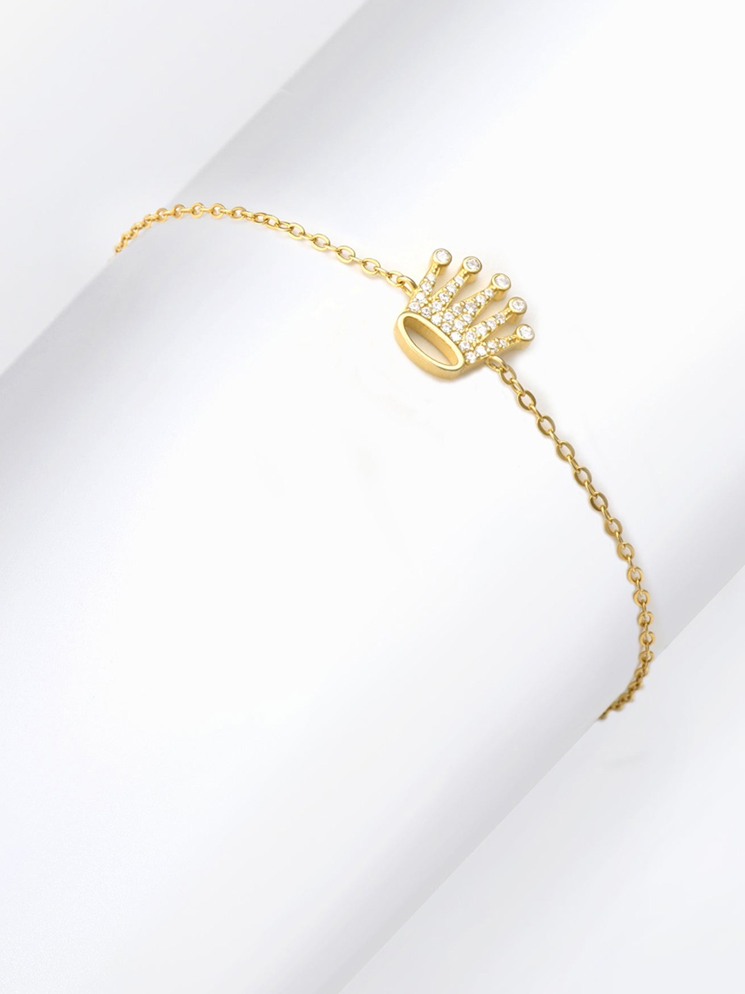 

GIVA 925 Sterling Silver The 18K Gold Plated Crown Adjustable Bracelet
